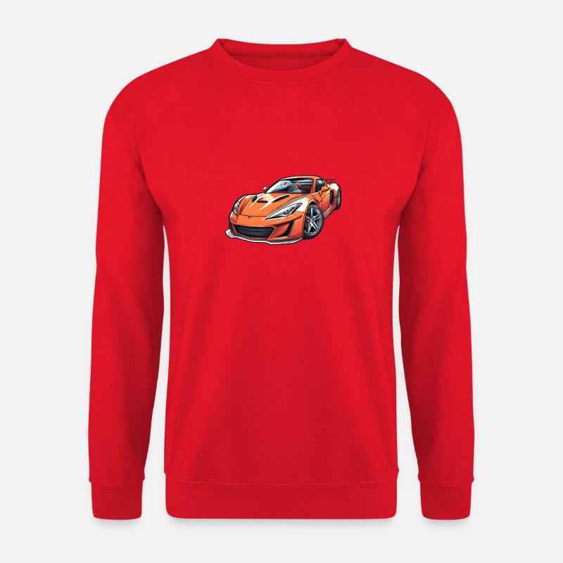 Flammender Sportwagen - Unisex Pullover - Rot
