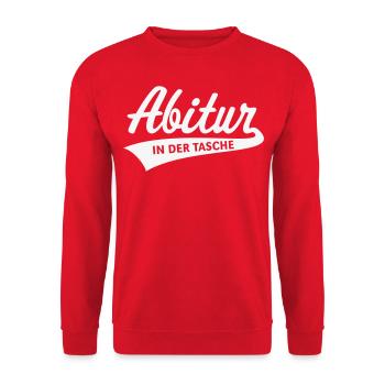 Abitur – In Der Tasche (Abiturient / Abi / White) - Unisex Pullover - Rot - Vorne - Alina (178cm) & Michal (187cm)