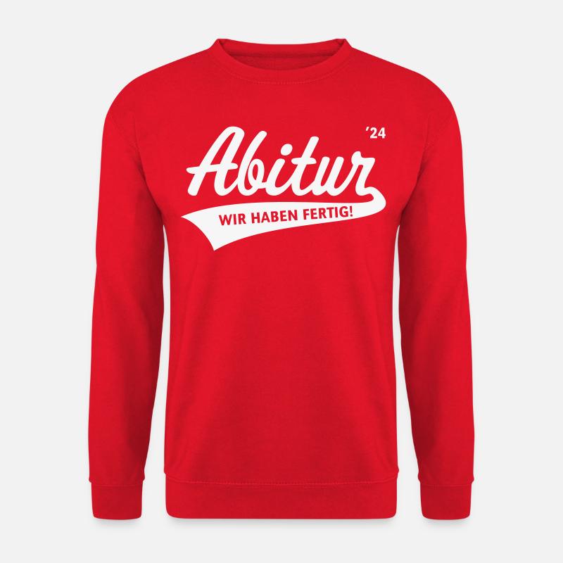 Abitur 2024 – Wir Haben Fertig! (Schule / White) - Unisex Pullover - Rot