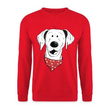 Drôle Rhodesian Ridgeback Head Avec Bandana I - Sweat-shirt Unisexe - rouge - Devant - Alina (178cm) & Michal (187cm)