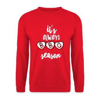 Always BBQ Season Hearts - Unisex Sweatshirt - red - Front - Alina (178cm) & Michal (187cm)