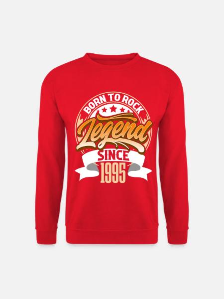 1995 Geburtsjahr Geburtstag Legende Born To Rock - Unisex Pullover - Rot