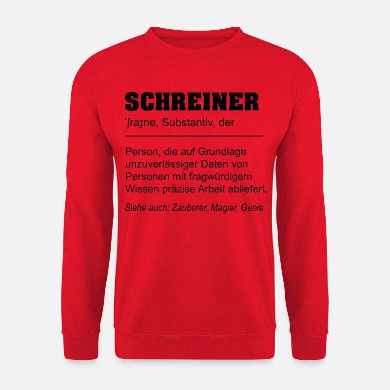 Lustige Definition Beruf Schreiner - Unisex Pullover - Rot