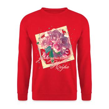 Give Yourself Hope Almond Blossoms - Unisex Sweatshirt - red - Front - Alina (178cm) & Michal (187cm)
