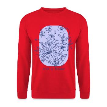 Pick a Flower - Unisex Pullover - Rot - Vorne - Alina (178cm) & Michal (187cm)