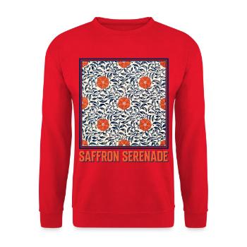 Saffron Serenade Botanicals - Unisex Sweatshirt - red - Front - Alina (178cm) & Michal (187cm)
