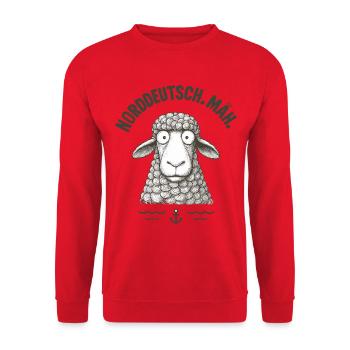 Nordeutsch Mäh Schaf - Sweat-shirt Unisexe - rouge - Devant - Alina (178cm) & Michal (187cm)