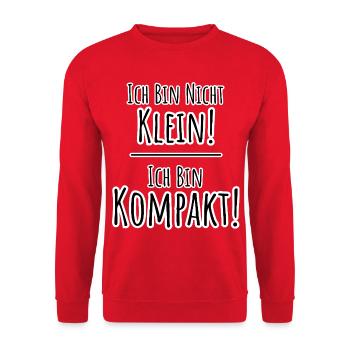 I'm not small - I'm COMPACT! - Unisex Sweatshirt - red - Front - Alina (178cm) & Michal (187cm)