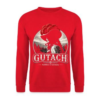 Gutach Bollenhut Silhouette - Unisex Sweatshirt - red - Front - Alina (178cm) & Michal (187cm)