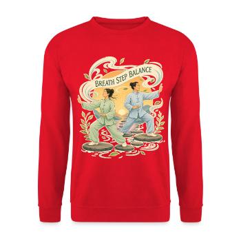 BREATH STEP BALANCE - Unisex Sweatshirt - red - Front - Alina (178cm) & Michal (187cm)