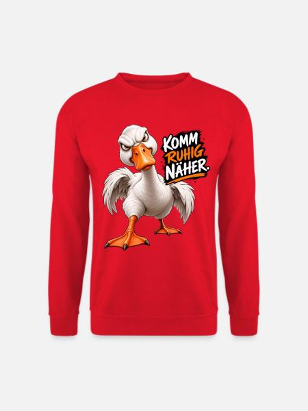 „Komm ruhig näher.“ - Unisex Pullover - Rot