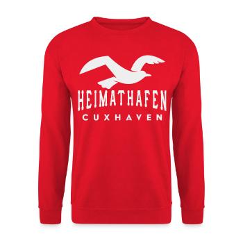 Shirt Heimathafen cuxhaven - Unisex Pullover - Rot - Vorne - Alina (178cm) & Michal (187cm)