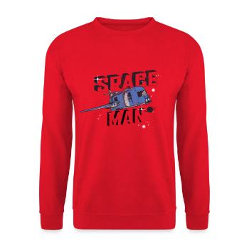 L’HOMME DE L’ESPACE DANS LA CAMIONNETTE - Sweat-shirt Unisexe - rouge - Devant - Alina (178cm) & Michal (187cm)