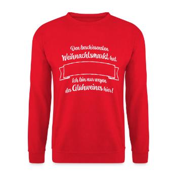 Glühwein / Weihnachtsmarkt - Tasse - Unisex Pullover - Rot - Vorne - Alina (178cm) & Michal (187cm)