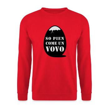 so pien come un vovo - I am full like an egg - Unisex Sweatshirt - red - Front - Alina (178cm) & Michal (187cm)