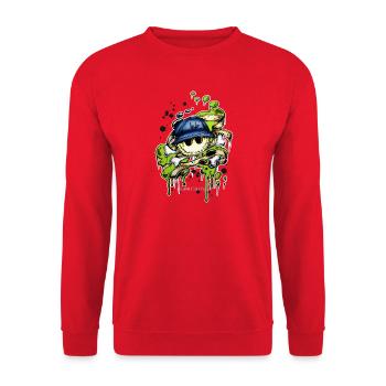 Freak & Happy - Unisex Pullover - Rot - Vorne - Alina (178cm) & Michal (187cm)