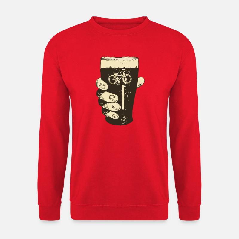 Bier und Fahrrad - Unisex Pullover - Rot