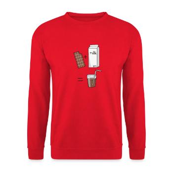 schokomilch Milch Schokolade - Unisex Pullover - Rot - Vorne - Alina (178cm) & Michal (187cm)