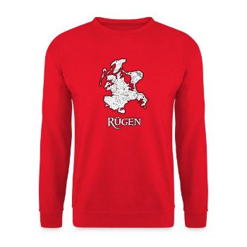 Rügen | Antike Landkarte | Schatzkarte - Unisex Pullover - Rot - Vorne - Alina (178cm) & Michal (187cm)