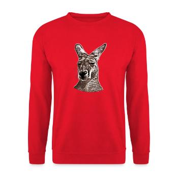 Kängurukopf - Unisex Pullover - Rot - Vorne - Alina (178cm) & Michal (187cm)