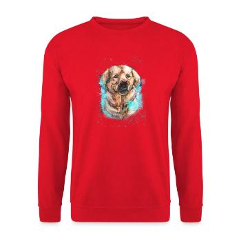 Labrador Hund. - Unisex Pullover - Rot - Vorne - Alina (178cm) & Michal (187cm)