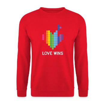 Pride Month LGBT - Love Wins - Unisex Sweatshirt - red - Front - Alina (178cm) & Michal (187cm)