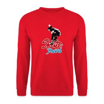 SKATE BOARD TSHIRT 2024 - Unisex Sweatshirt - red - Front - Alina (178cm) & Michal (187cm)