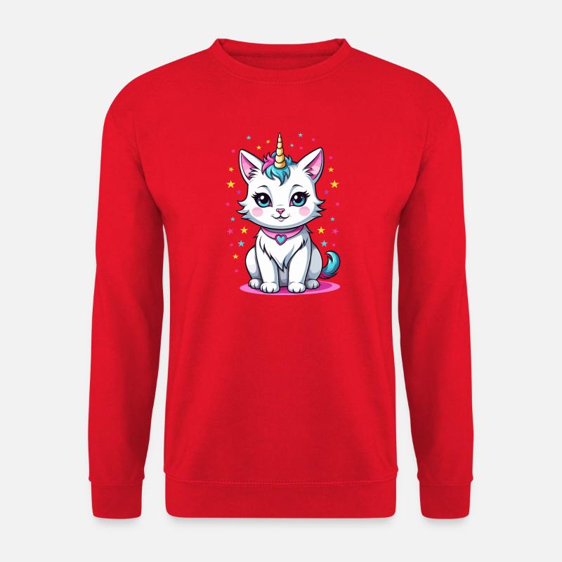 Süße Katzeneinhorn - Unisex Pullover - Rot