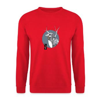 Bird - Unisex Pullover - Rot - Vorne - Alina (178cm) & Michal (187cm)