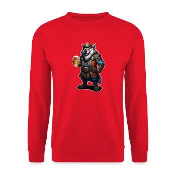 Wolf Beer - Unisex Sweatshirt - red - Front - Alina (178cm) & Michal (187cm)