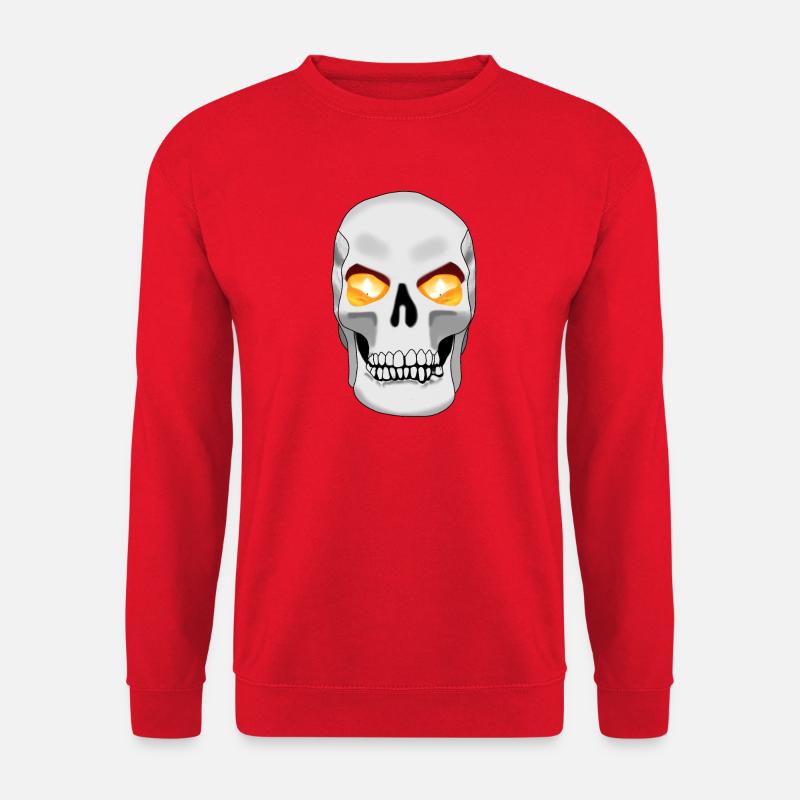 Totenkopf mit Kerze - Unisex Pullover - Rot
