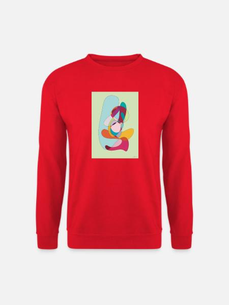 Abstrakte Farbflächen Komposition - Unisex Pullover - Rot