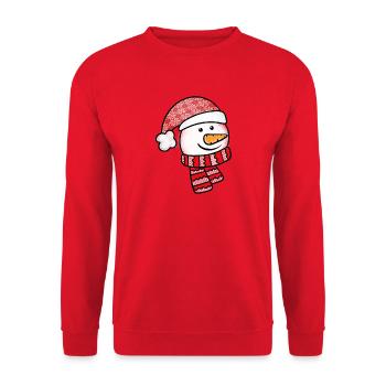 Cute And Chilly Little Snowman - Unisex Sweatshirt - red - Front - Alina (178cm) & Michal (187cm)