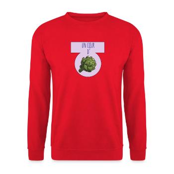 An artichoke heart - Unisex Sweatshirt - red - Front - Alina (178cm) & Michal (187cm)