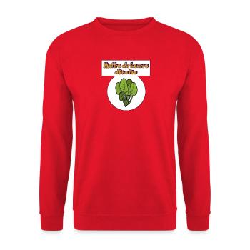 Put butter in the spinach - Unisex Sweatshirt - red - Front - Alina (178cm) & Michal (187cm)