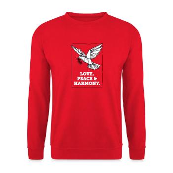 Love, peace and harmony! (Love Peace Harmony) - Unisex Sweatshirt - red - Front - Alina (178cm) & Michal (187cm)