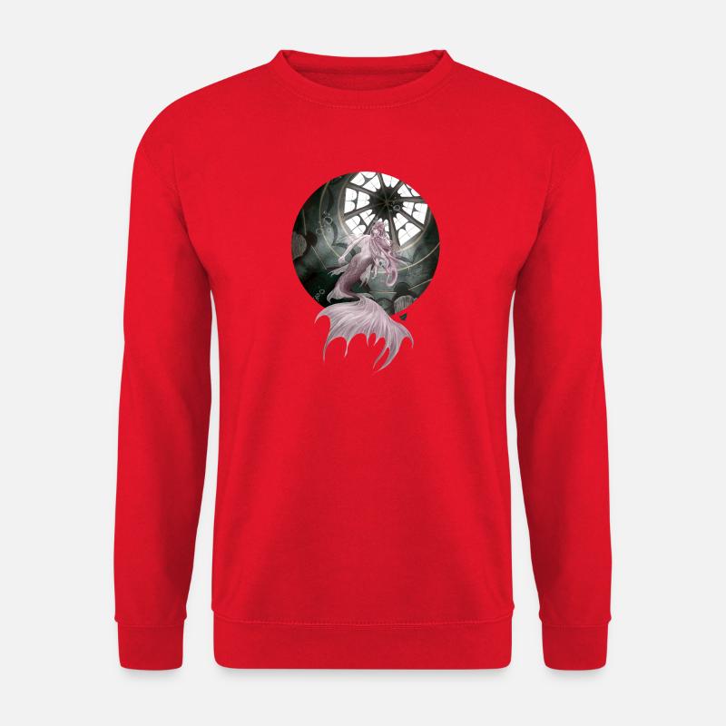 Magische Meerjungfrau im Unterwassertempel - Unisex Pullover - Rot