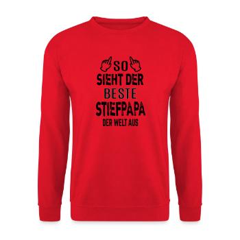Best Stepdad World Stepfather Gift Funny - Unisex Sweatshirt - red - Front - Alina (178cm) & Michal (187cm)