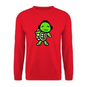 Turtle Headphones Music Listening Club Party Fun - Unisex Sweatshirt - red - Front - Alina (178cm) & Michal (187cm)