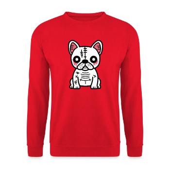 Buldog Français Chien HalloweenDrôle - Sweat-shirt Unisexe - rouge - Devant - Alina (178cm) & Michal (187cm)