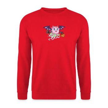 Kawaii Halloween Monster Pixel Art Design - Unisex Sweatshirt - red - Front - Alina (178cm) & Michal (187cm)