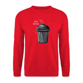 Your opinion Garbage - Unisex Sweatshirt - red - Front - Alina (178cm) & Michal (187cm)