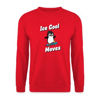 Cool Moves Pinguin - Unisex Pullover - Rot - Vorne - Alina (178cm) & Michal (187cm)