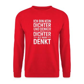 Je ne suis pas un poète et un penseur, mais souvent un poète - Sweat-shirt Unisexe - rouge - Devant - Alina (178cm) & Michal (187cm)