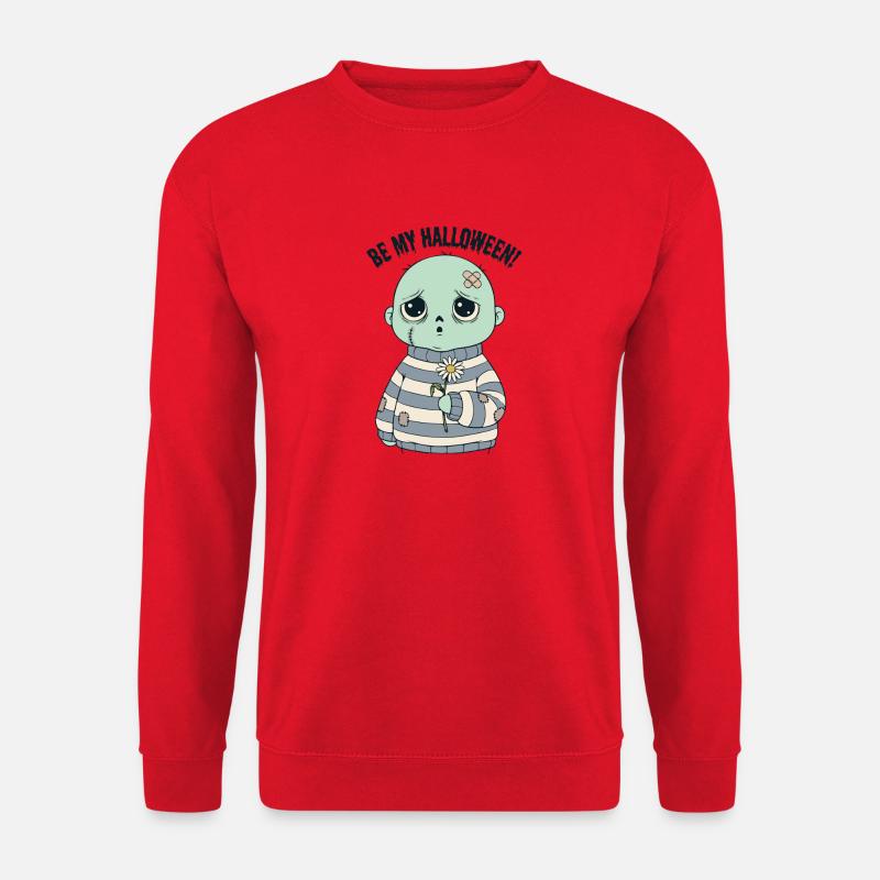 Entzückender Totenkopf im gestreiften Pullover - Unisex Pullover - Rot
