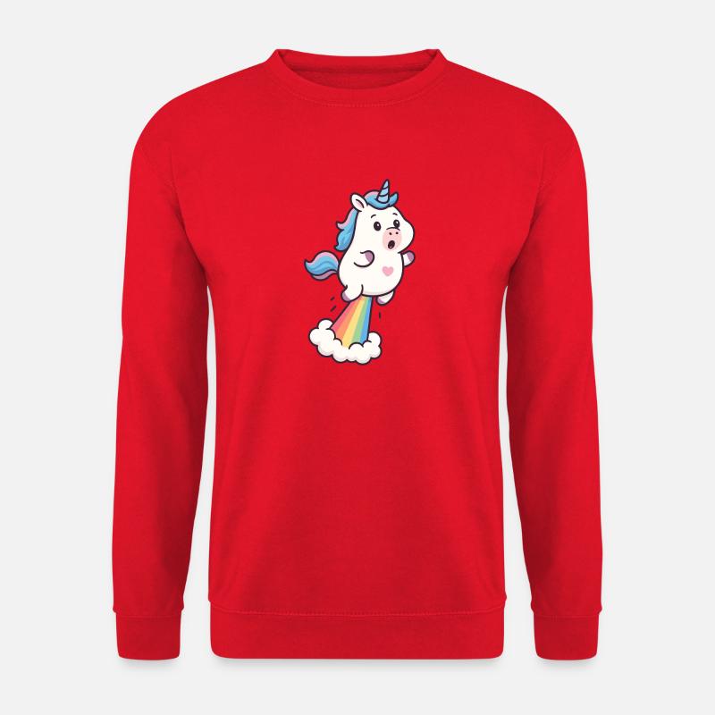 Magisches Einhorn – Niedlicher und Regenbogen-Humor - Unisex Pullover - Rot