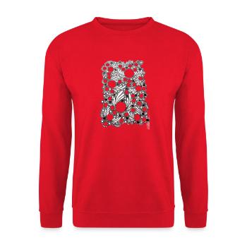 Leaf Blowing Lace Pattern - Unisex Sweatshirt - red - Front - Alina (178cm) & Michal (187cm)