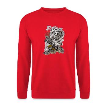 Ornamental Floral Pattern Gold - Unisex Sweatshirt - red - Front - Alina (178cm) & Michal (187cm)