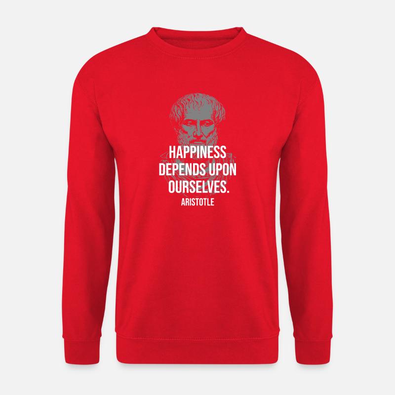 Aristoteles' Glücksporträtzitat - Unisex Pullover - Rot