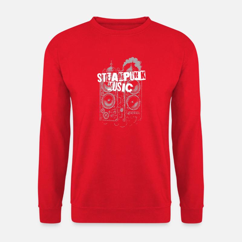 Steampunk-Musiklautsprecher - Unisex Pullover - Rot